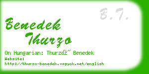 benedek thurzo business card